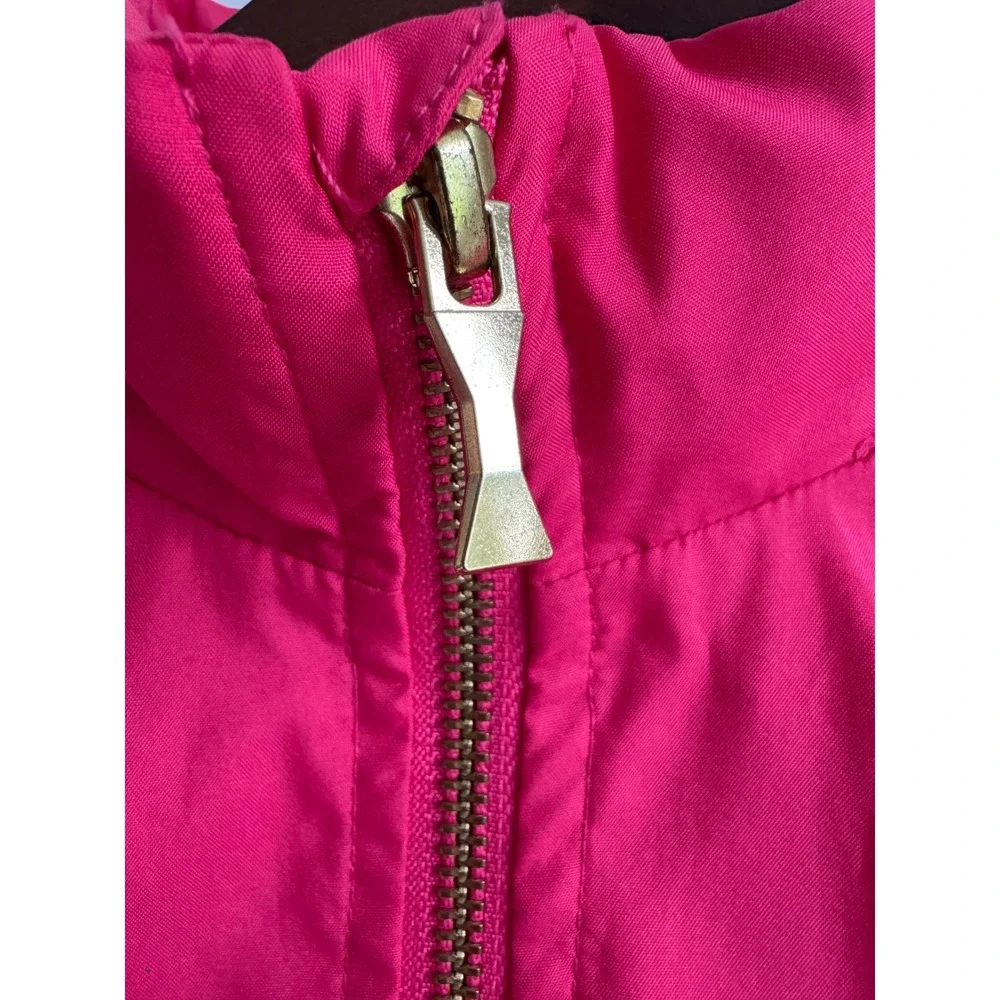 Kate Spade Girls Hot Pink Peplum Jacket Bow Rain Hooded Girls 10 Preppy Chic lux
